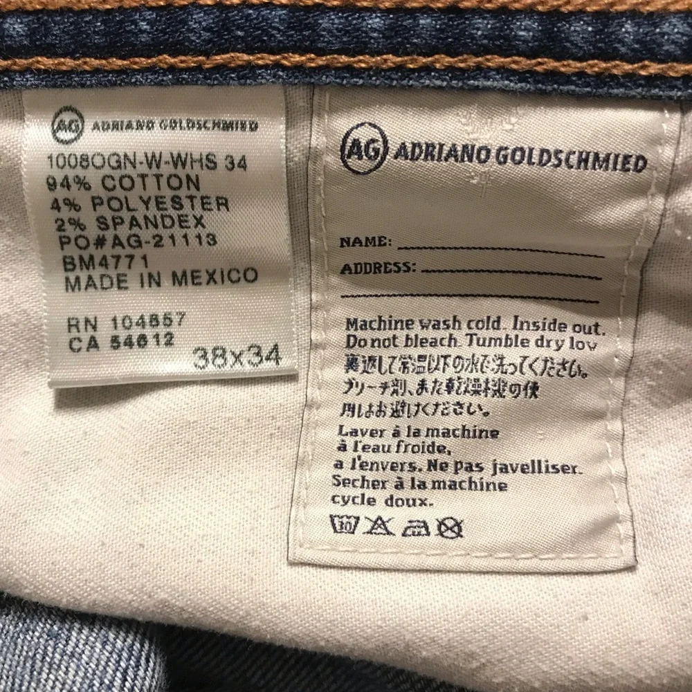 AG Adriano Goldschmied Denim Jeans Men's Size 38 x 34 The Hero Relaxed Fit. - Picture 10 of 12